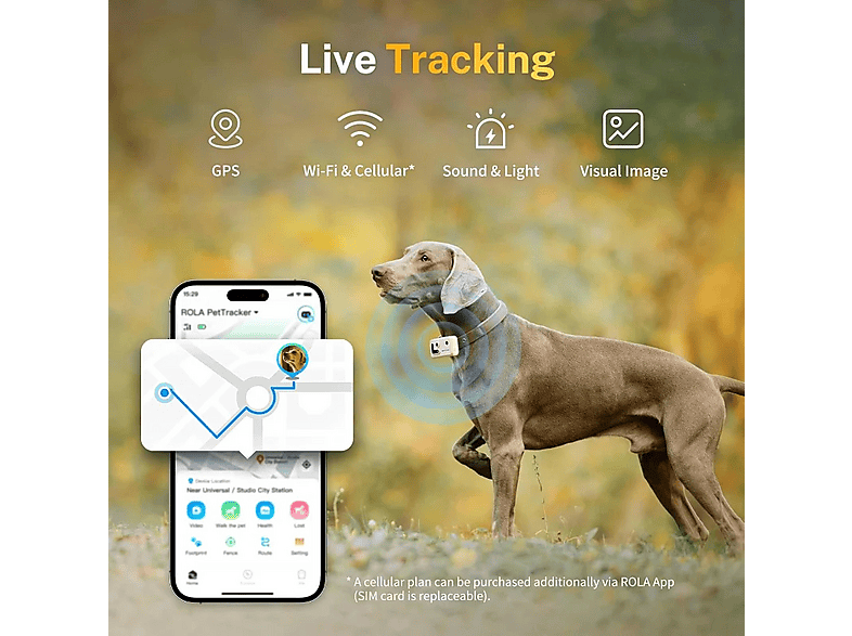 Lokalizator GPS dla psa i kota ENABOT Rola PetTracker Granatowy – zdjęcie 3