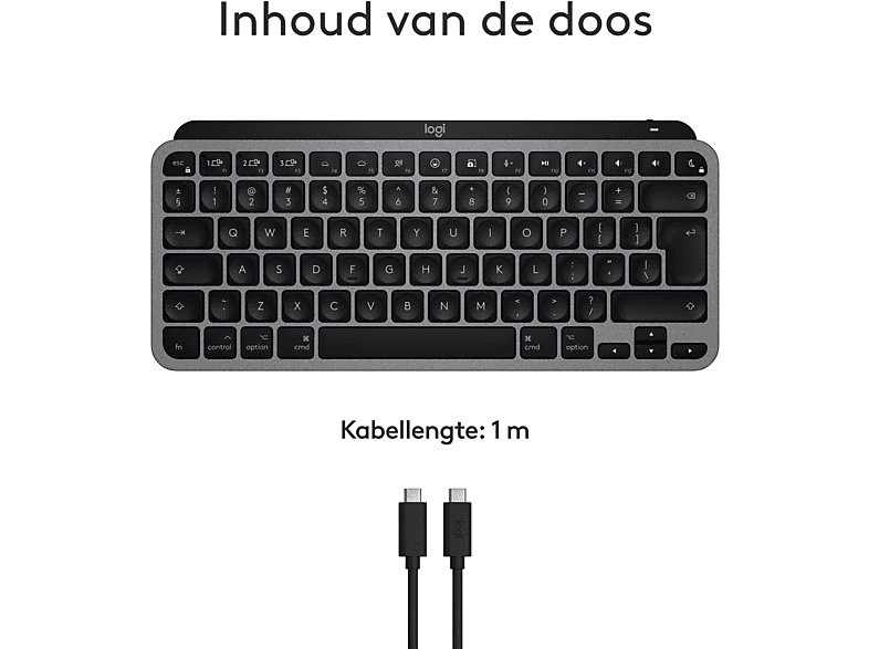 LOGITECH MX Keys Mini voor Mac Draadloos Toetsenbord Zwart