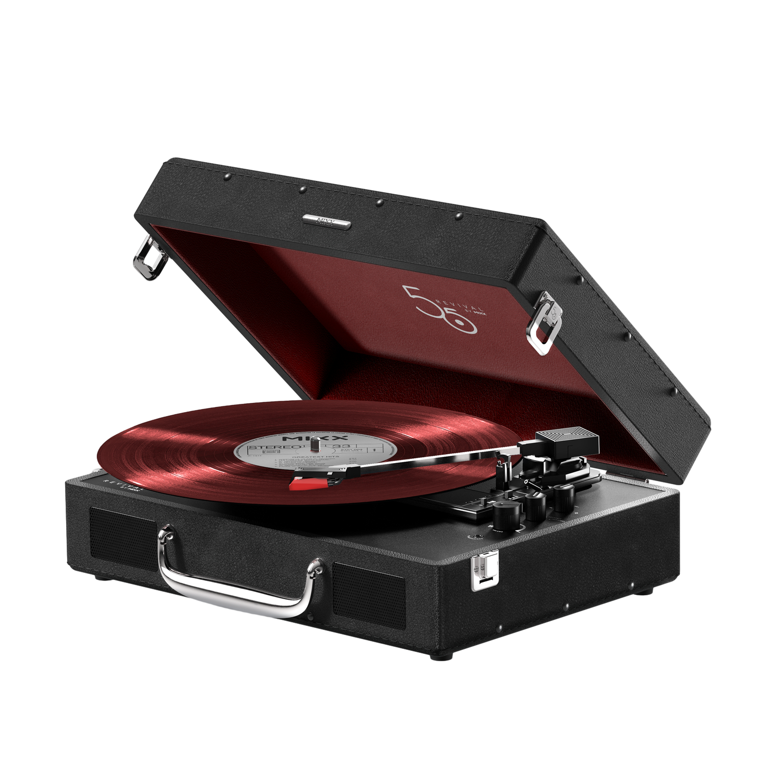 Mixx Revival 55 Stereo Vinyl Record Player Deck Black Platenspeler Zwart