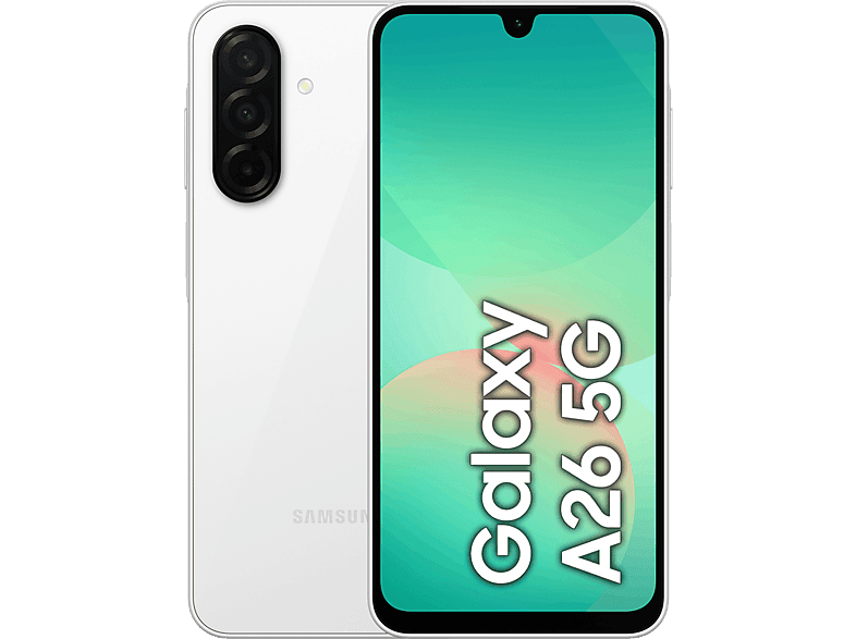 Samsung Galaxy A26 5G, Blanco, 128 GB, 6 GB RAM , 6.7 FHD+ Super AMOLED, Exynos 1380, 5000 mAh, Android 15