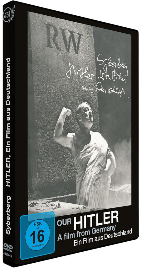 DVD-Hülle: S/W-Bild eines Mannes, der den Arm hebt, Filmtitel 'Unser Hitler'.