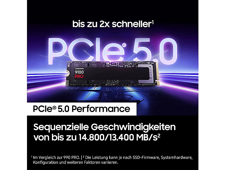 Thumbnail - SAMSUNG 9100 PRO PCIe® 5.0 NVMe™ Festplatte, 1 TB SSD M.2 via PCIe, intern