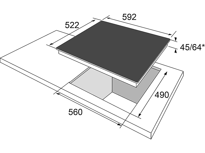 Thumbnail - OK. OBH 2621 Glaskeramik (592 mm breit, 4 Kochzonen)