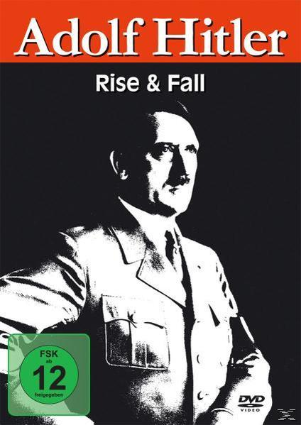 DVD-Cover für Adolf Hitler: Rise & Fall, mit einem Schwarzweißbild von Hitler.
