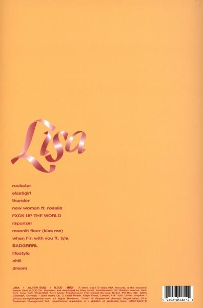 Lisa Albumcover mit rosa Bandtext.