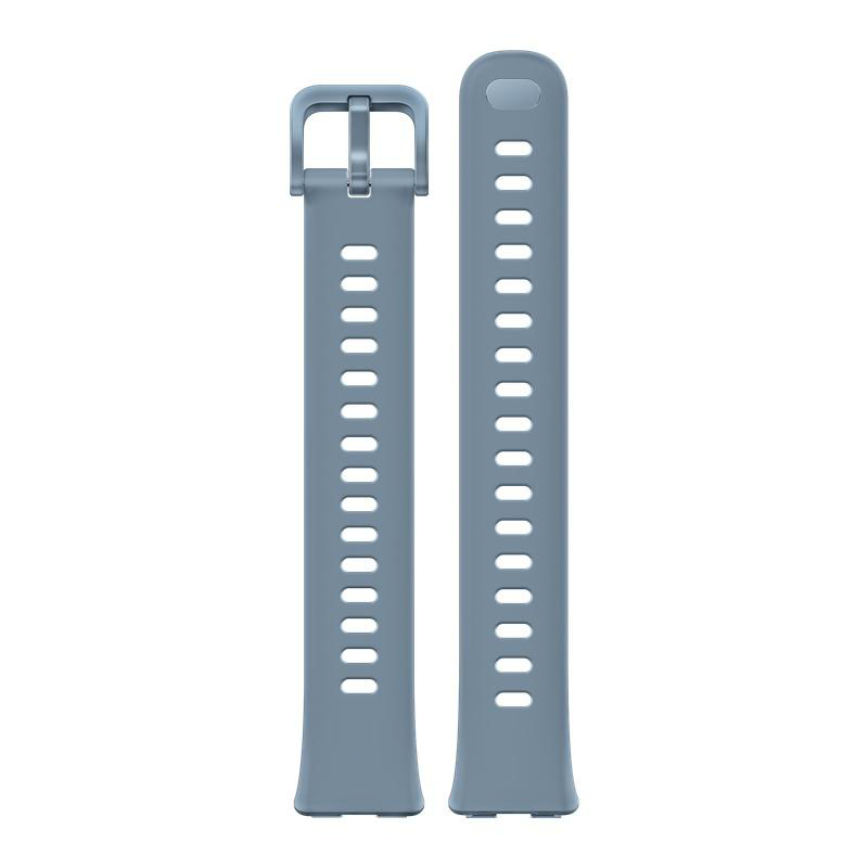 Zwei hellblaue Armbänder auf weißem Hintergrund. Eines hat eine Schnalle. Beide haben Löcher zur Anpassung.
