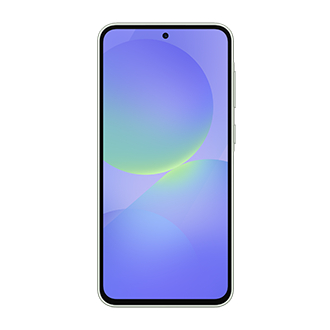 Smartphone mit hellgrünem Rahmen und Bildschirm mit Farbverlauf.
