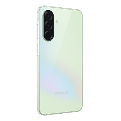 Ein hellgrünes Smartphone mit drei Rückkameras.
