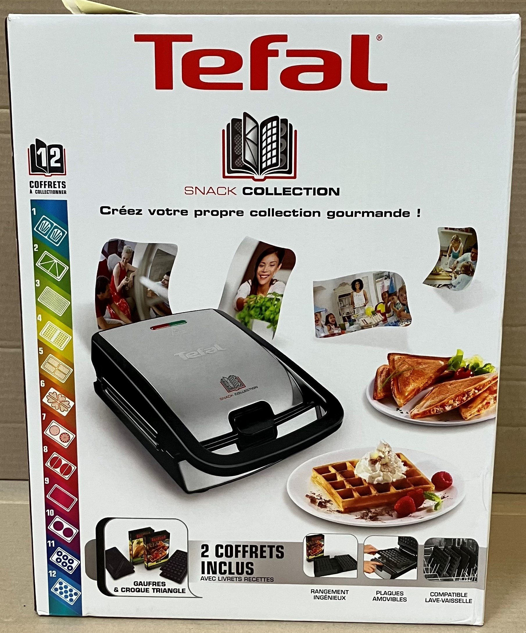 OUTLET - Opiekacz TEFAL SW852D12 Snack Collection 2w1 Czarno-srebrny
