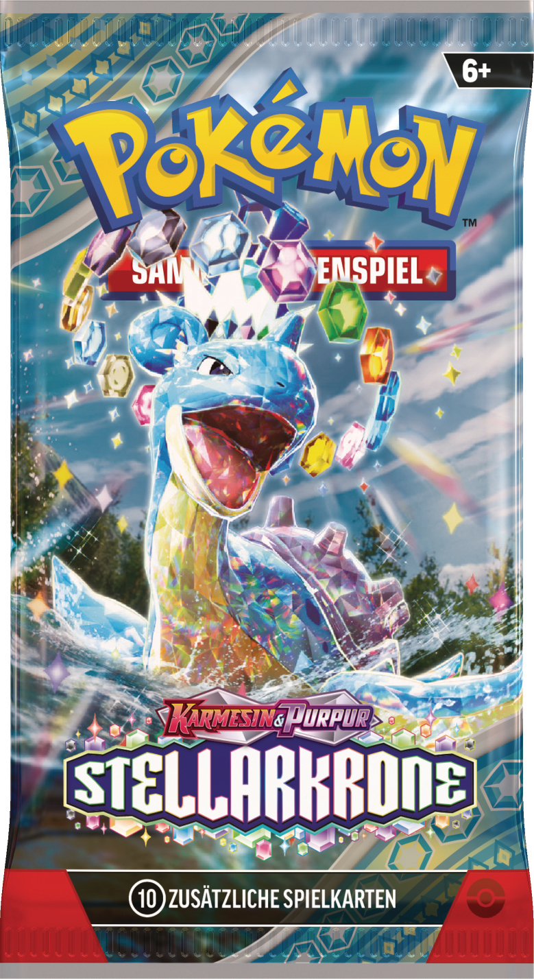 Eine Pokémon-Sammelkartenserie mit einer Lapras-Illustration und dem Text 'Stellaris Crown'.