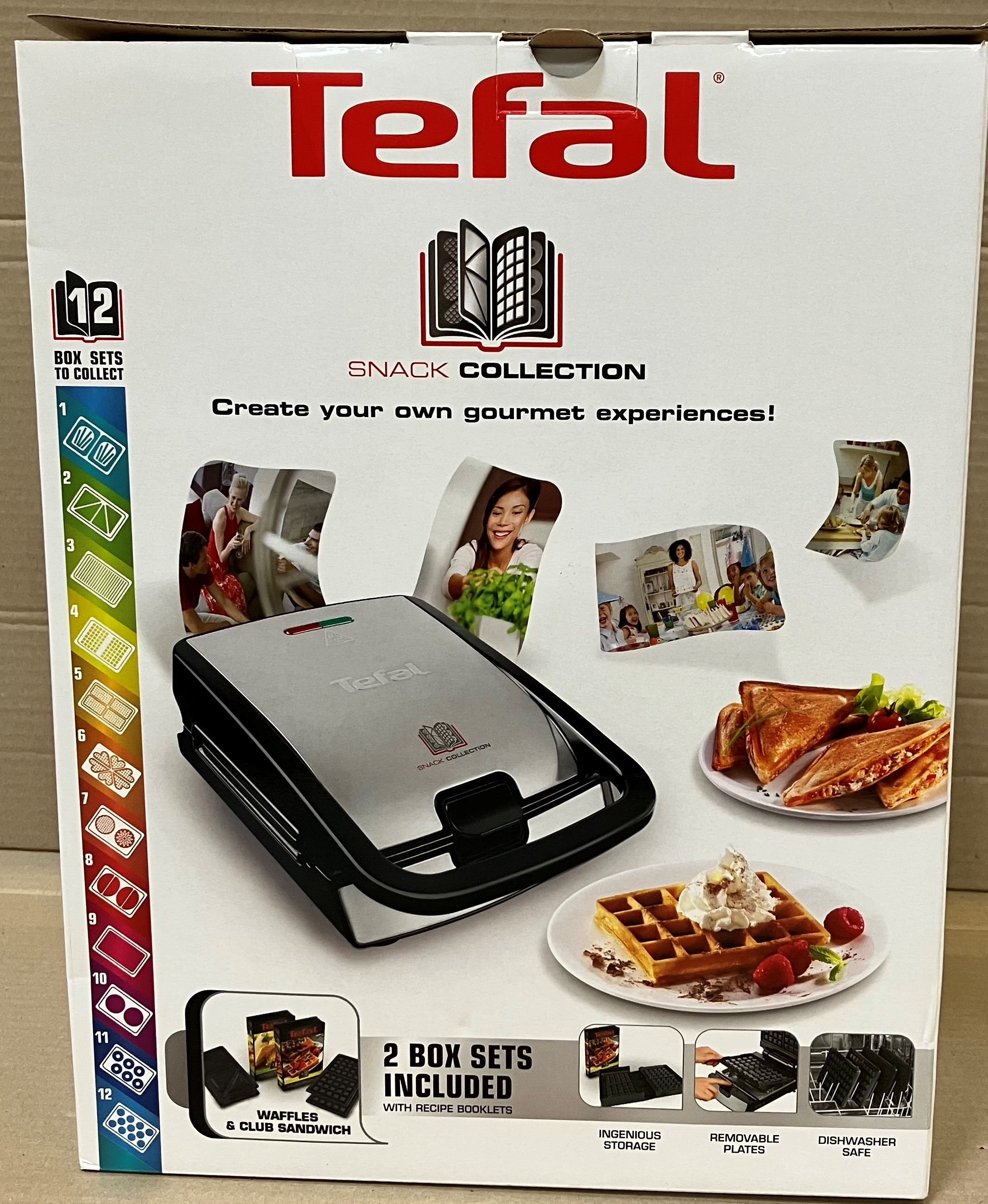 OUTLET - Opiekacz TEFAL SW852D12 Snack Collection 2w1 Czarno-srebrny