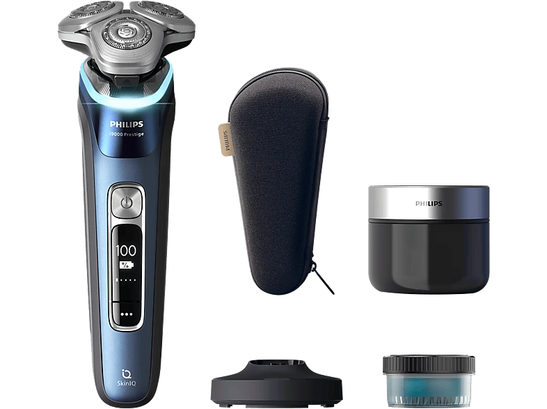 Philips XP9201/30 i9000 Prestige Nass- und Trockenrasierer (Akkubetrieb, Mystic Aqua, Nass- und Trocken)