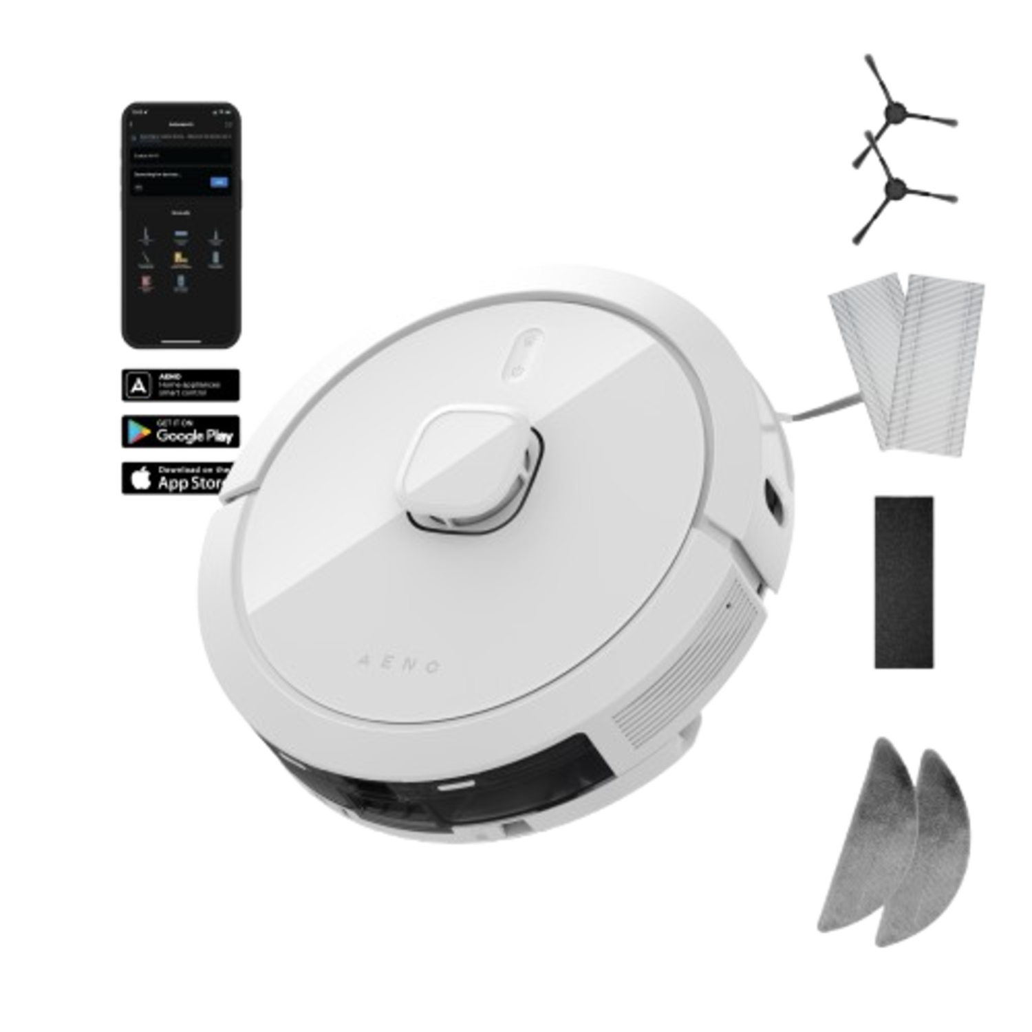 Aeno Arc0008s Robotstofzuiger Met Dweilfunctie Wit