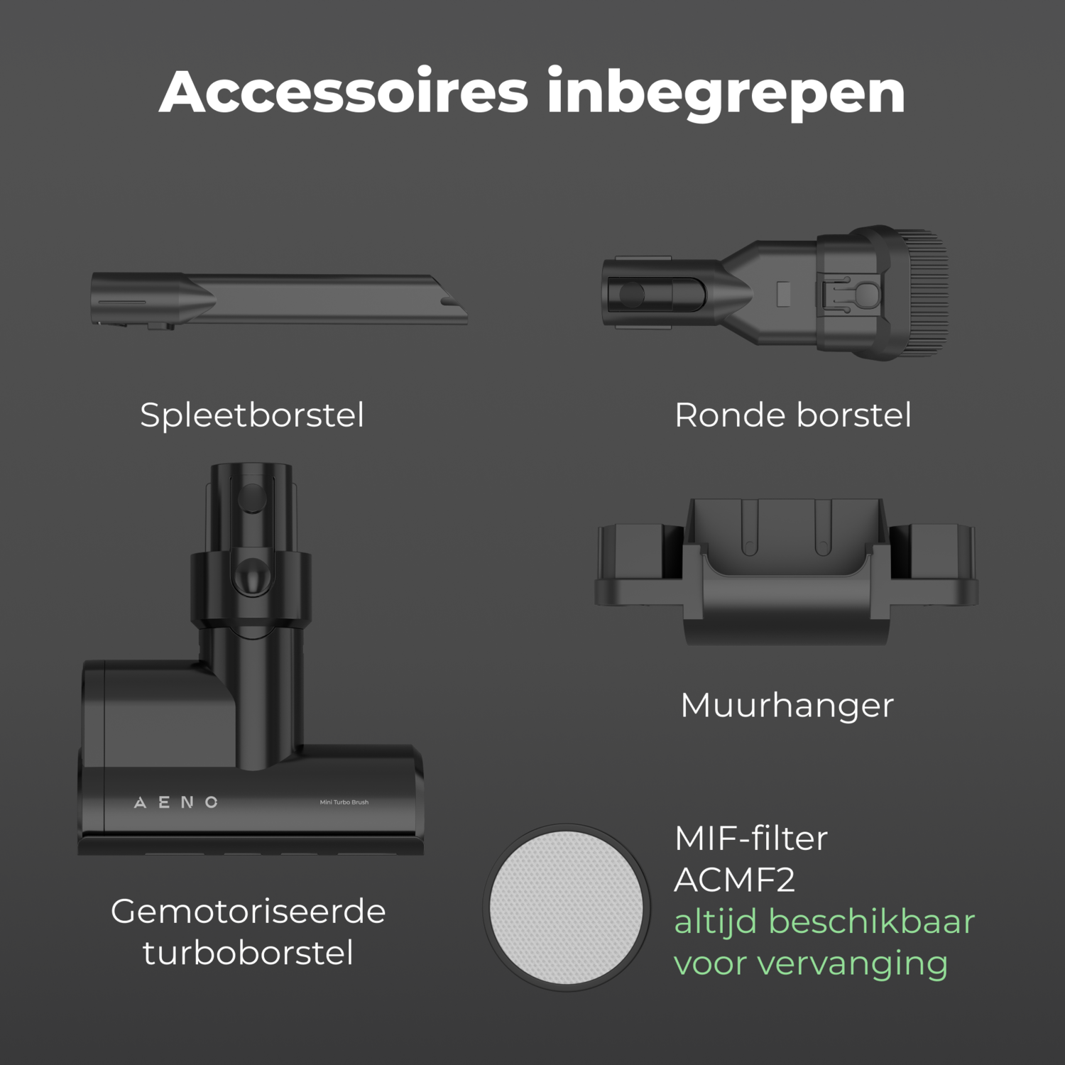 Vacuum cleaner accessories laid out on a surface, including brushes.