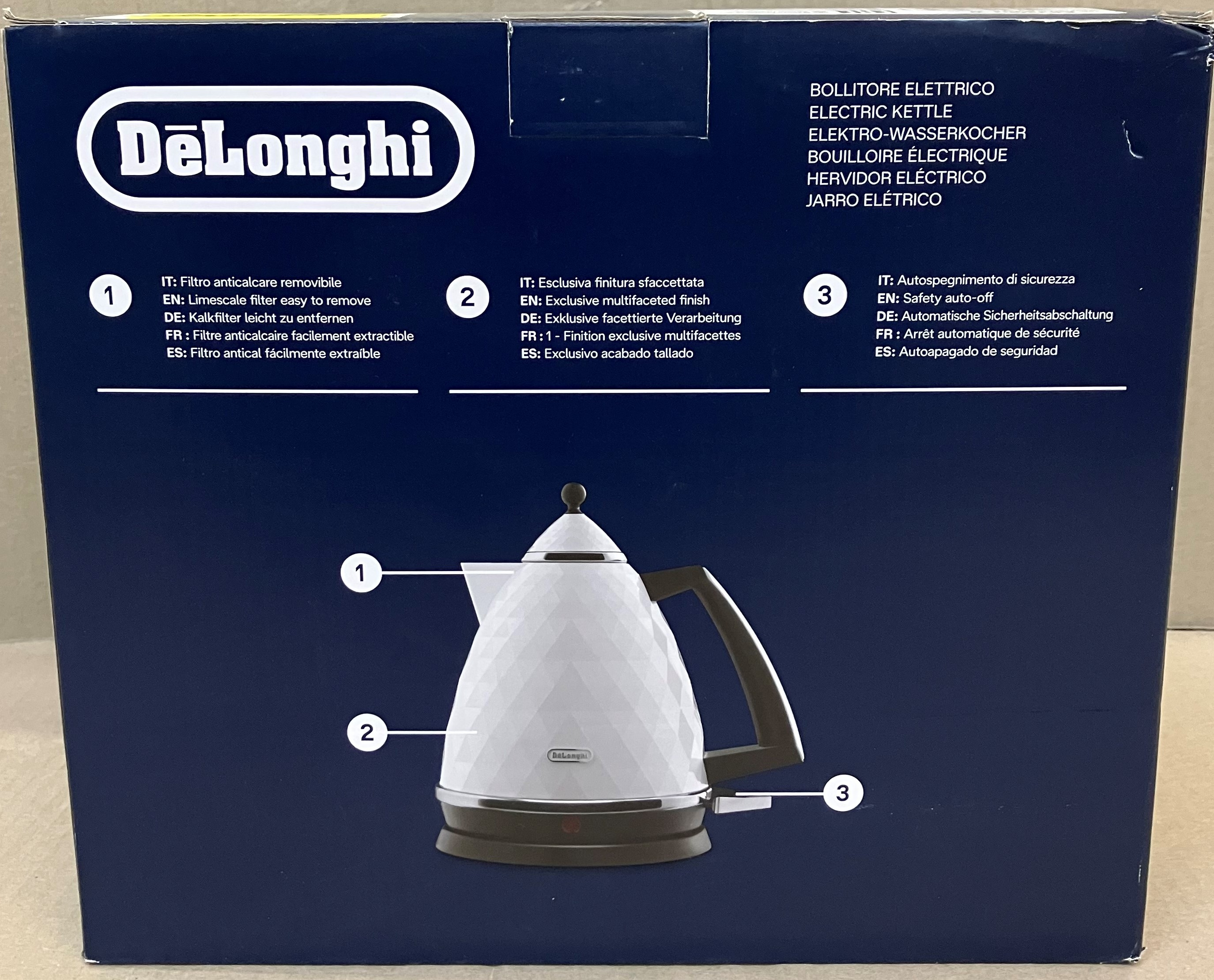 OUTLET -  Czajnik DE LONGHI Brillante KBJ 2001.W Biały