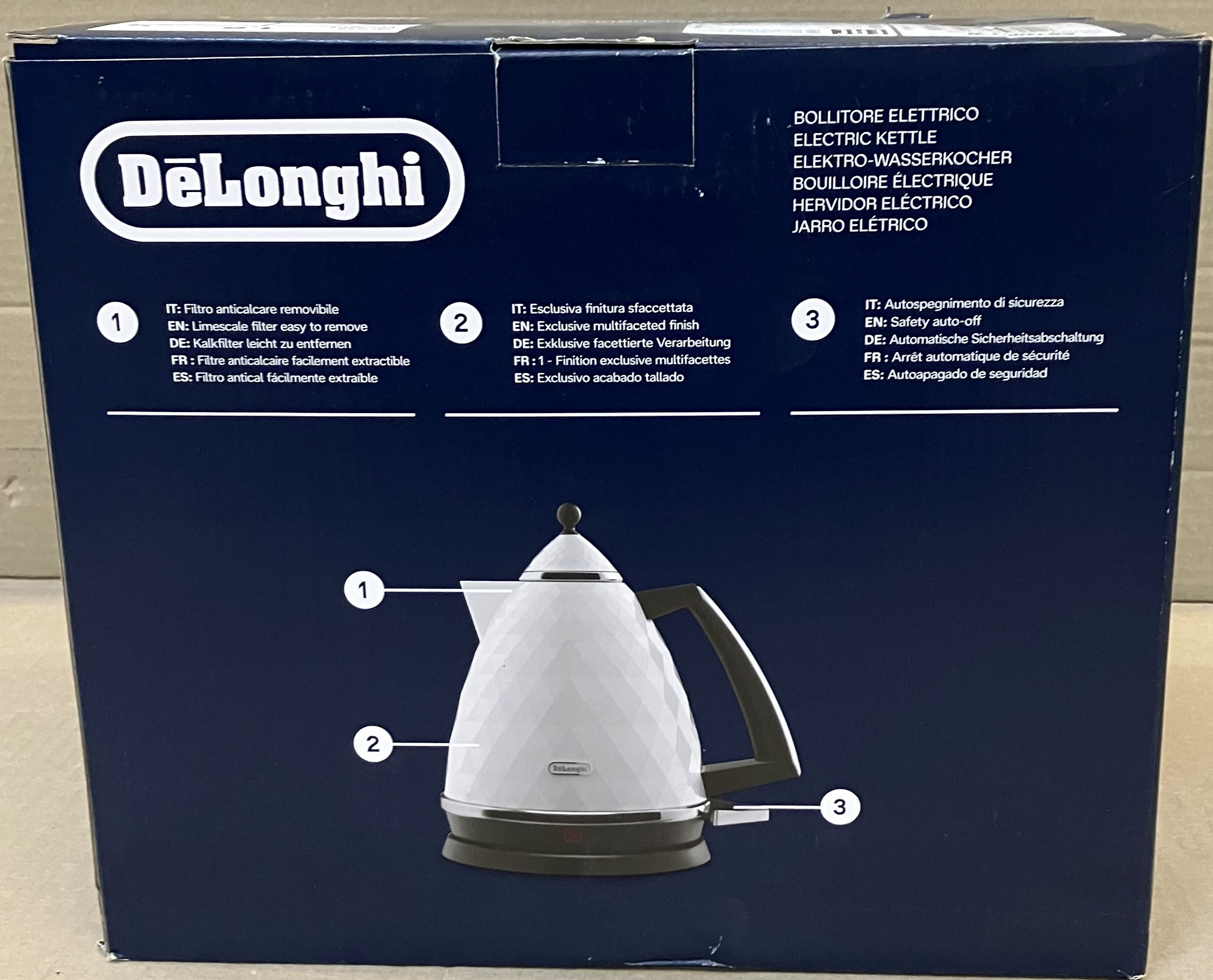 OUTLET - Czajnik DE LONGHI Brillante KBJ 2001.W Biały