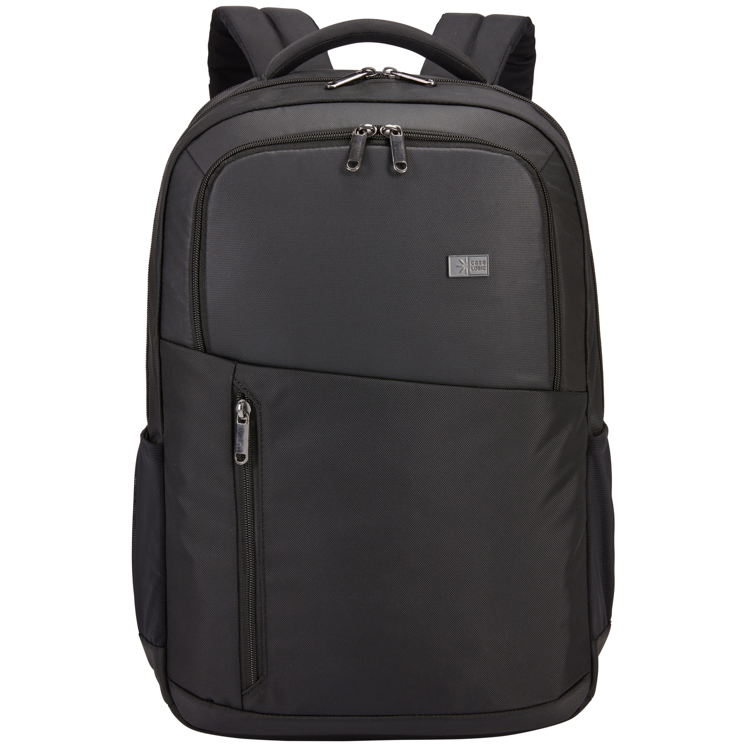 Un sac à dos noir avec plusieurs poches et un logo Case Logic.