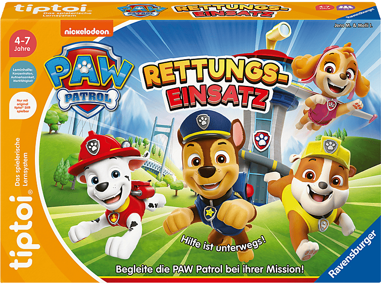 Ravensburger tiptoi® Paw Patrol: Rettungseinsatz (Ab 4 Jahren); Tiptoi Brettspiel