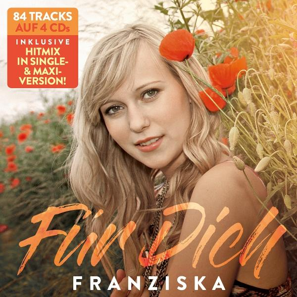 Albumcover mit einer Frau mit blonden Haaren, einer roten Blume und dem Text 'Für Dich'.