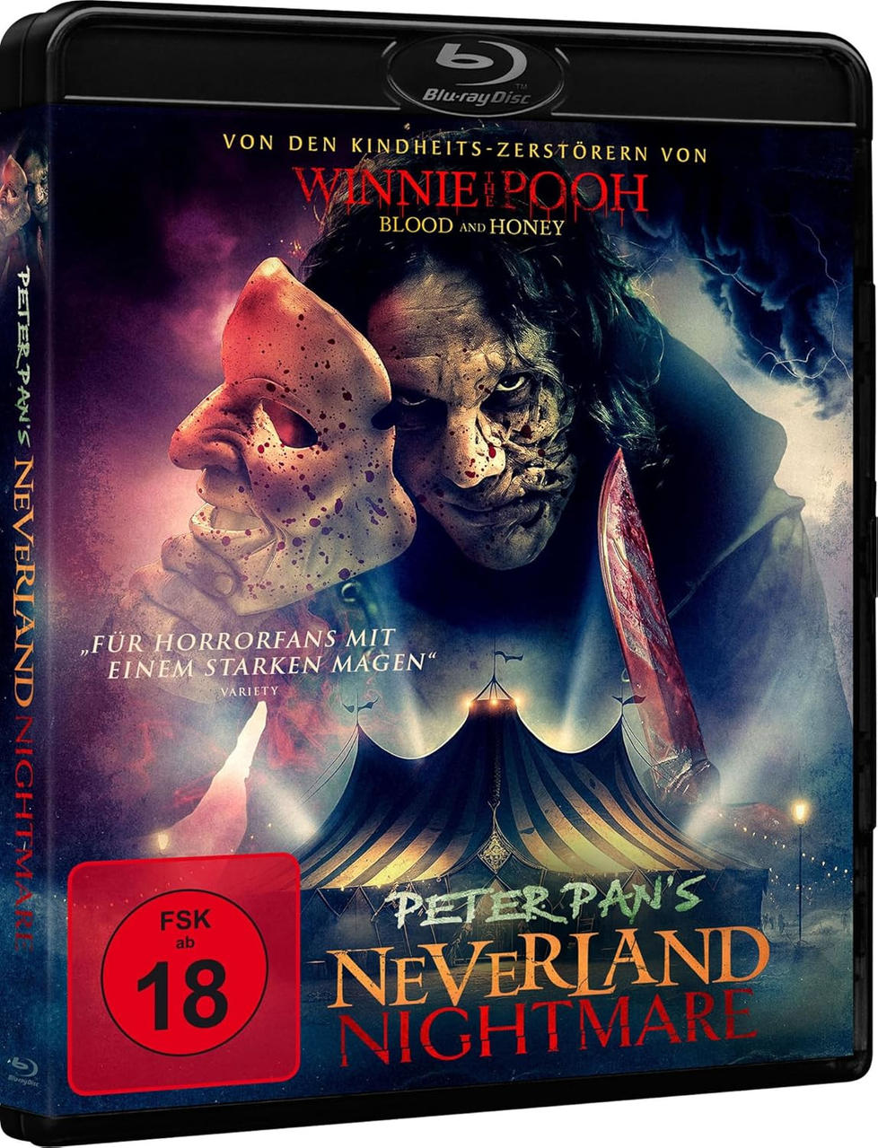 Blu-ray-Filmhülle mit einem Horrorfilm-Poster auf der Vorderseite.