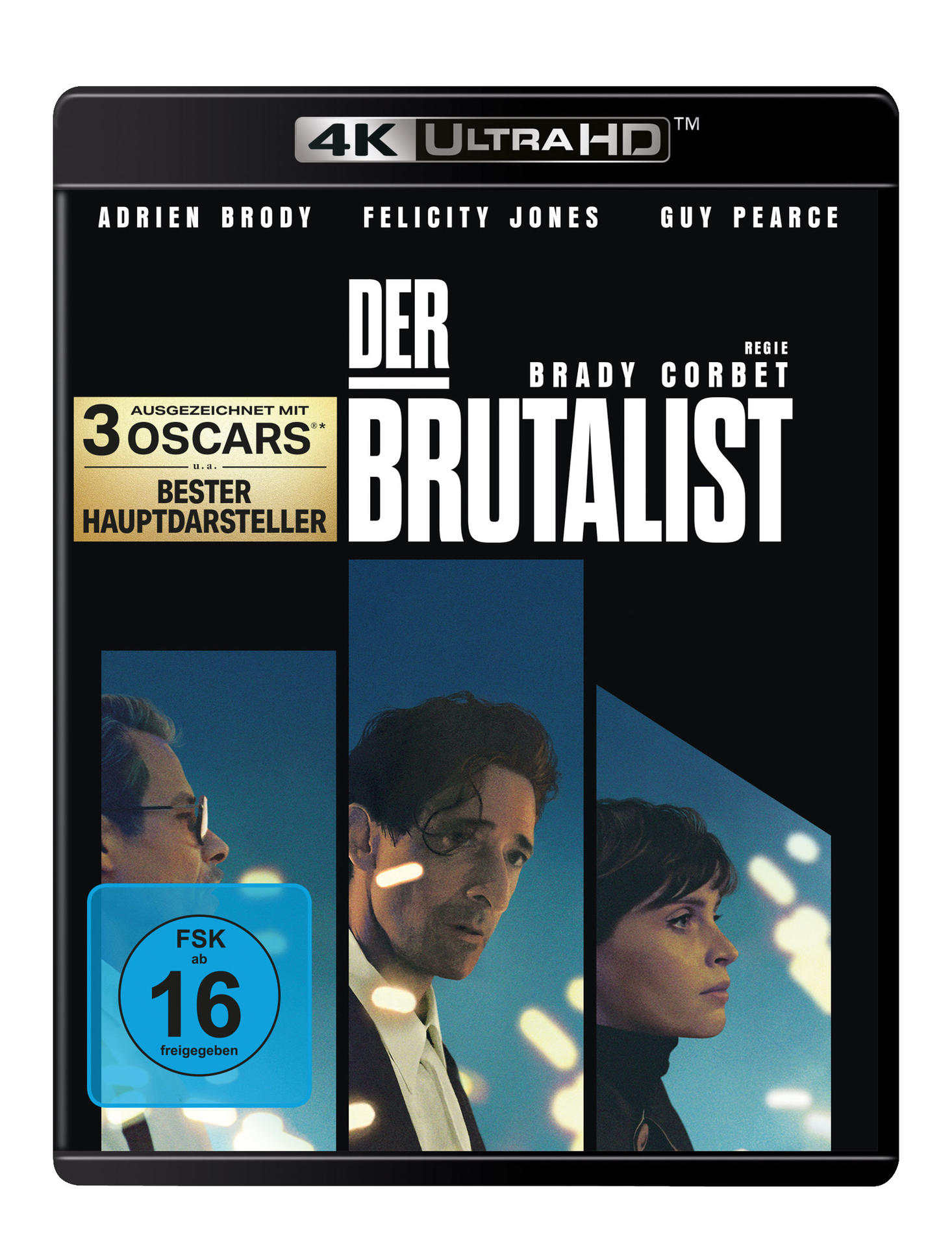 Blu-ray-Cover für Der Brutalist. Enthält Bilder von Schauspielern und Text.