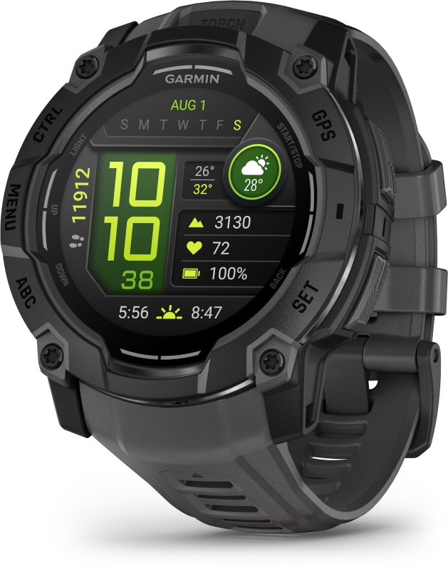 GARMIN Instinct 3 AMOLED okosóra, fekete, szürke szíj, 50mm (010-03020-00)