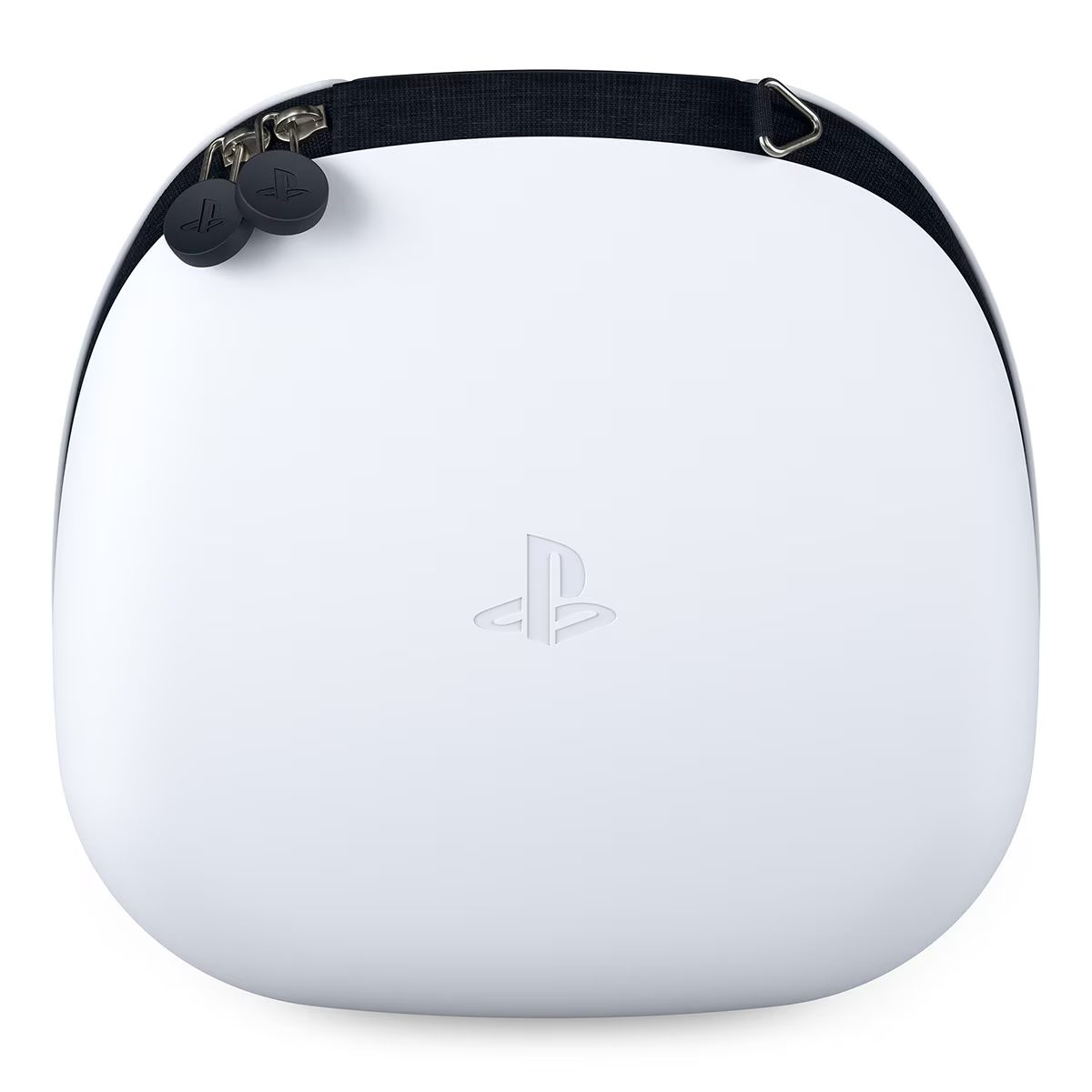 Una funda de transporte blanca de PlayStation con un logotipo de PlayStation.