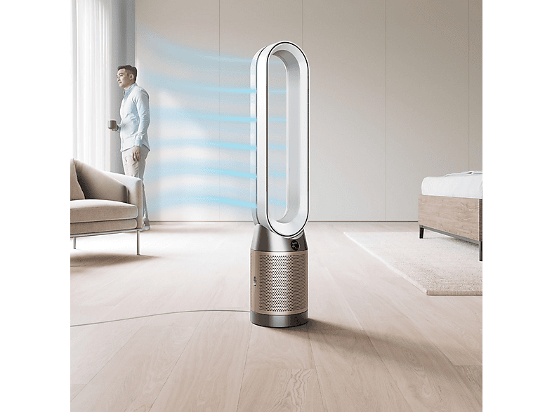 DYSON TP12 Purifier Cool PC2 De-Nox Luftreiniger Weiß/Gold (40 Watt, Raumgröße: 81 m³, HEPA-13-Filter mit Glasfasern und Kaliumcarbonat)