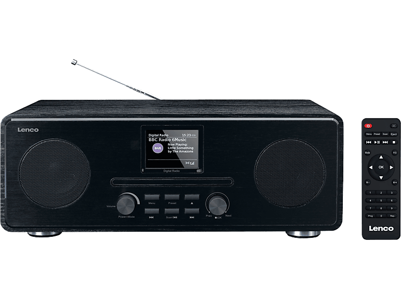 LENCO DAR-061 Radio mit CD-Player, Digital, DAB+, FM, Bluetooth, Schwarz