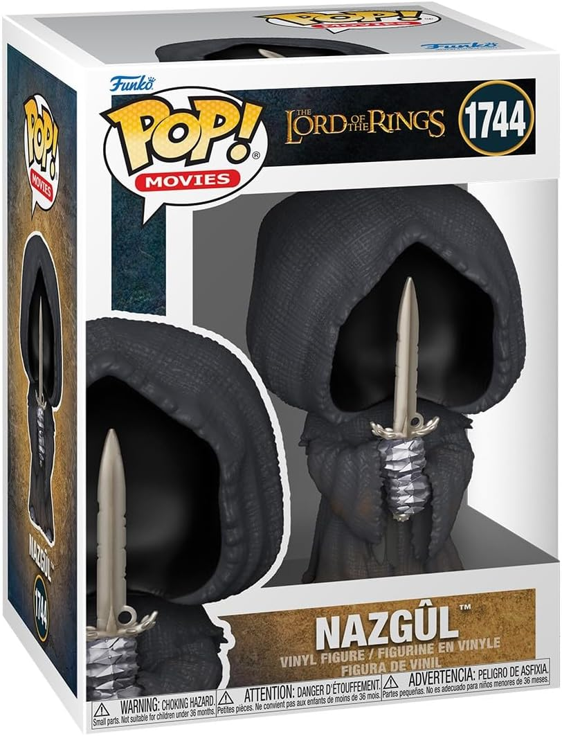 Una figura Funko Pop de Nazgûl de El Señor de los Anillos, en una caja.