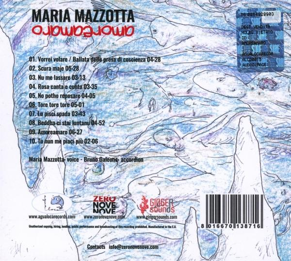 Rückseite eines Albums mit italienischem Text, Barcode und einem Bild mit abstrakten menschlichen Figuren.