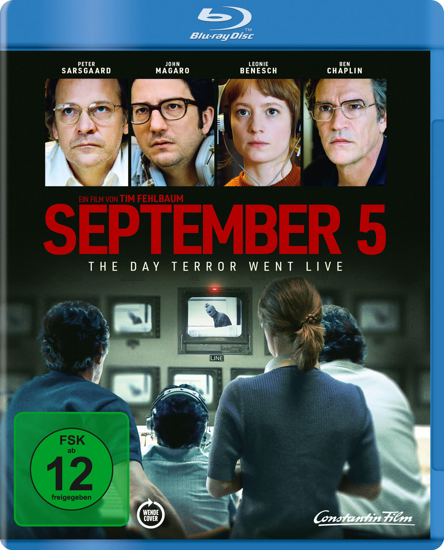 DVD-Cover für den Film "September 5" mit Schauspielern und dem Filmtitel.