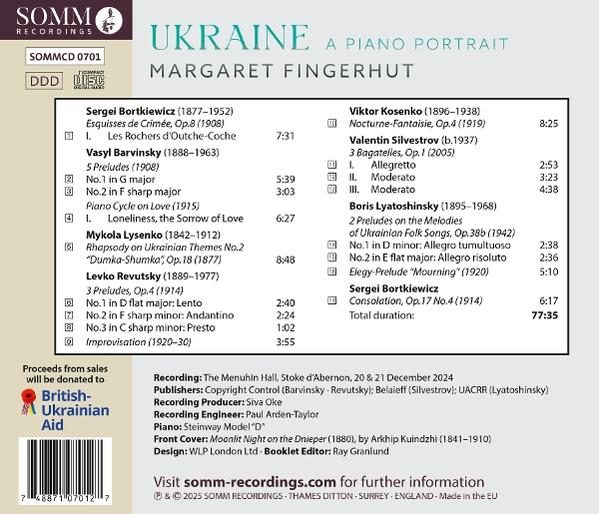 CD-Cover mit ukrainischem Text. Titel: Ukraine, A Piano Portrait.