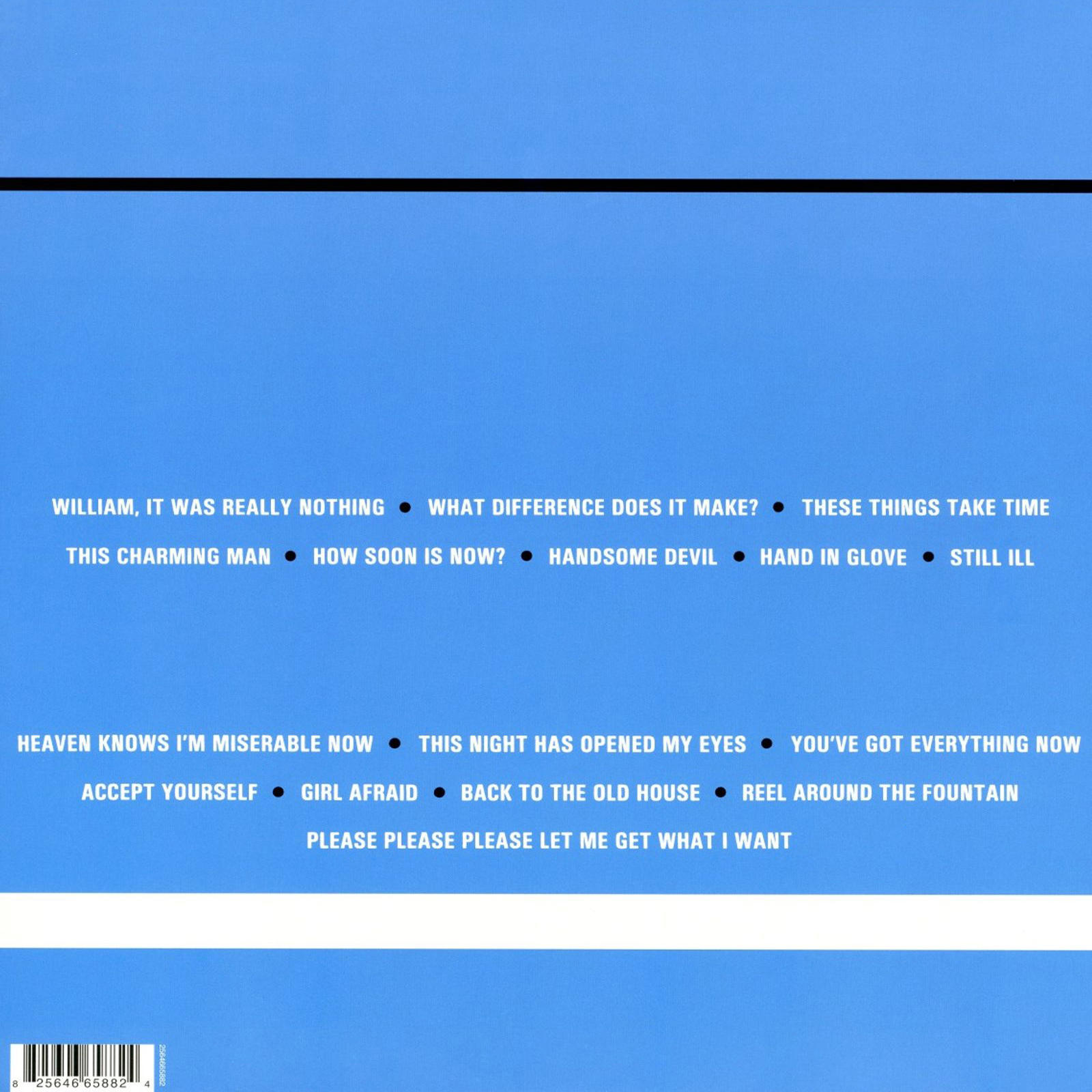 Kék albumborító fehér szöveggel dalszövegek listájával. Az album címe és az előadó nem látható.