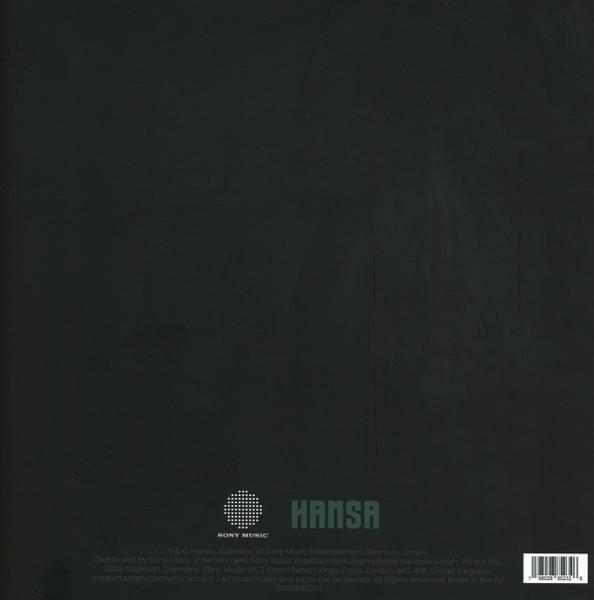 Eine schwarze Schallplatte mit weißem Text unten: 'SONY MUSIC' und 'HANSA'.