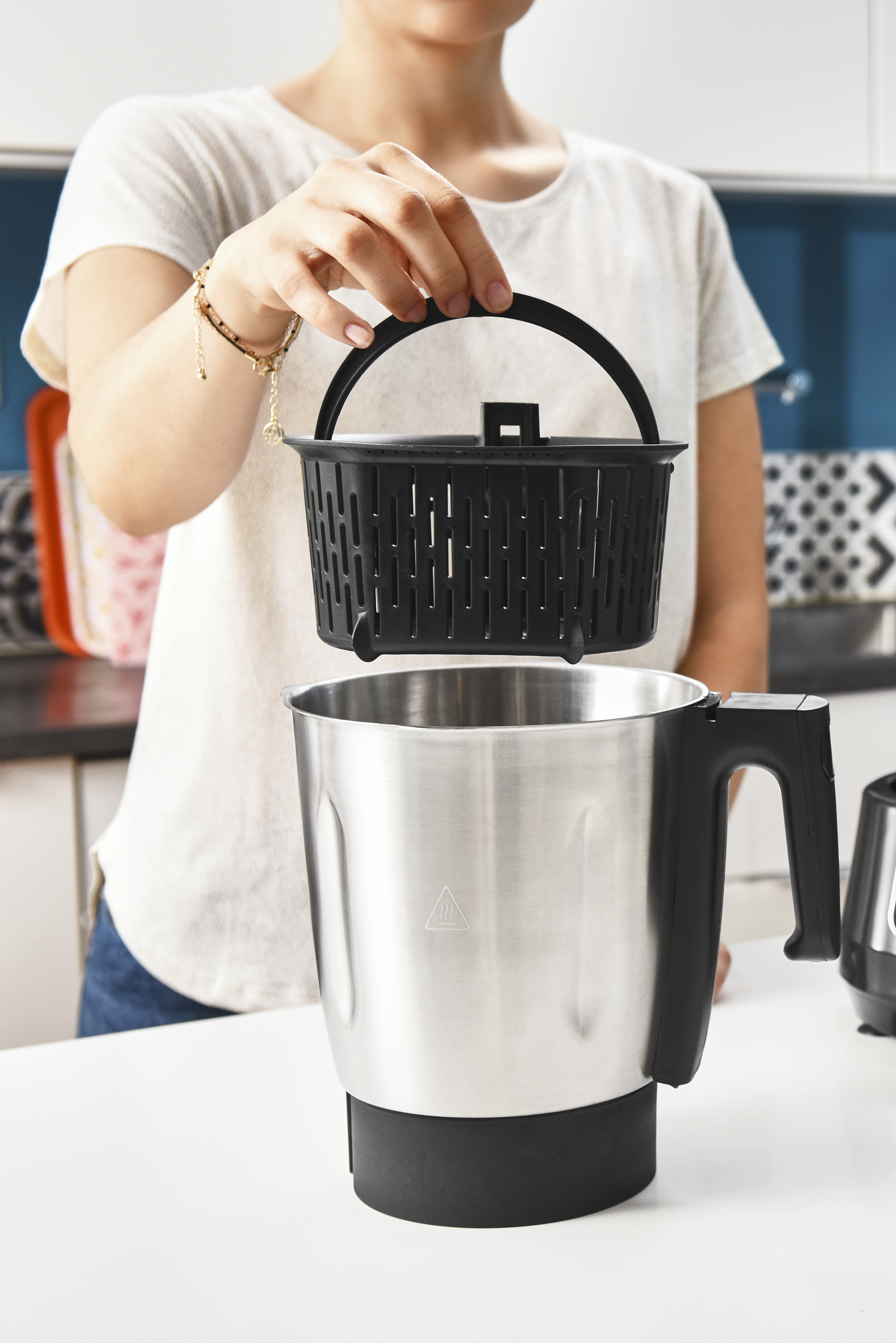 Robot de cocina - Moulinex Clickchef HF4021, 1400 W, 5 programas, 32 funciones, 3.6 l, Blanco