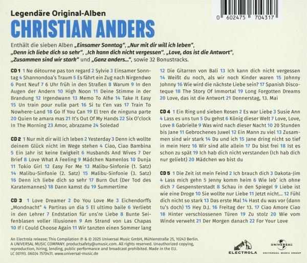 Rückseite einer CD mit deutschem Text und Titelliste.