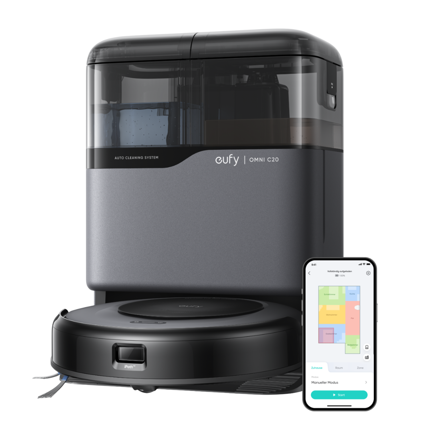 Eufy Robot Vacuum Omni C20 Robotstofzuiger Met Dweilfunctie Zwart