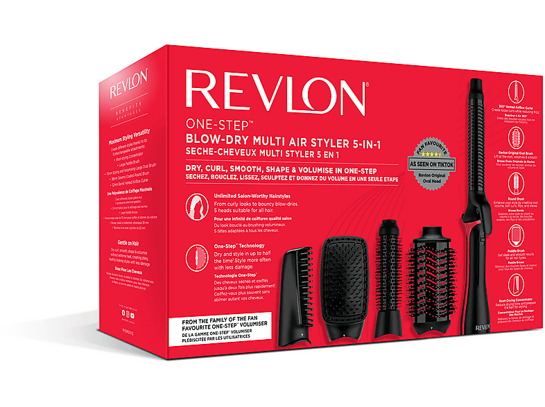 Revlon RVDR5371E 5in1 Multistyler Schwarz, 5 Aufsätze