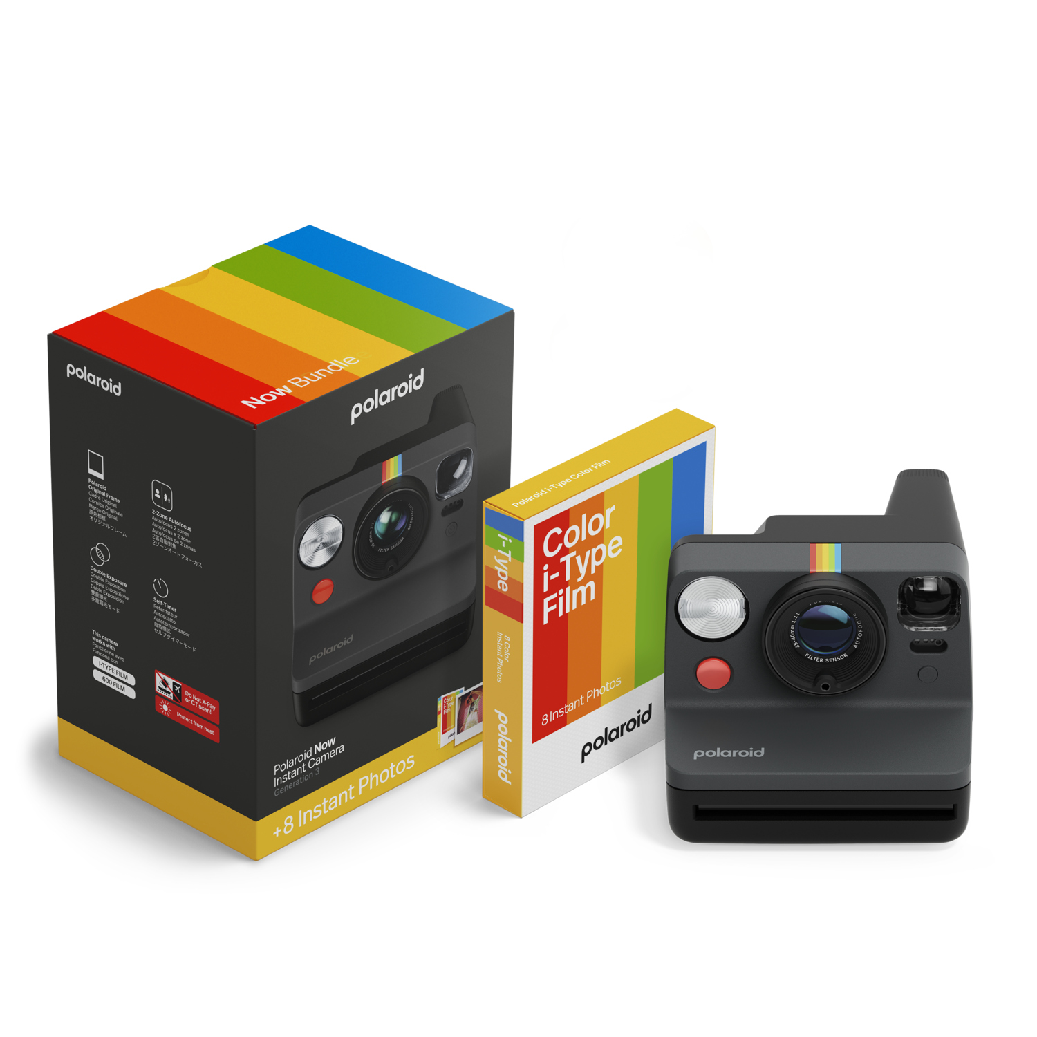 Polaroid Now Gen 3 Black + Color Film Bundle (8 Foto's) Instant Camera