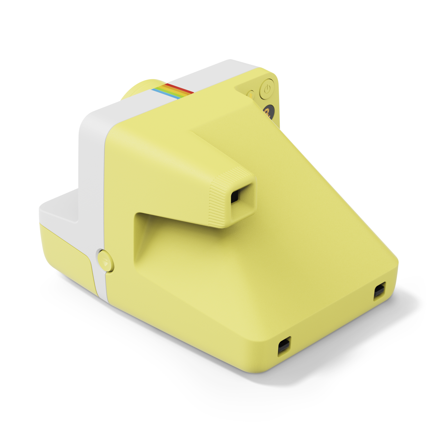 Yellow Polaroid camera.