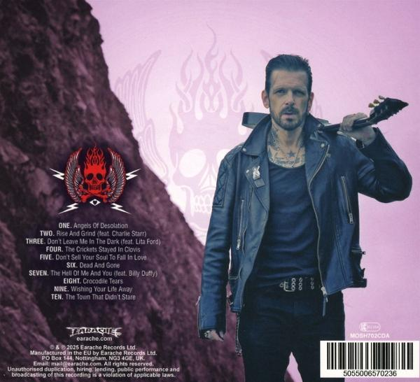 Albumcover mit einem Mann und einer Titelliste.
