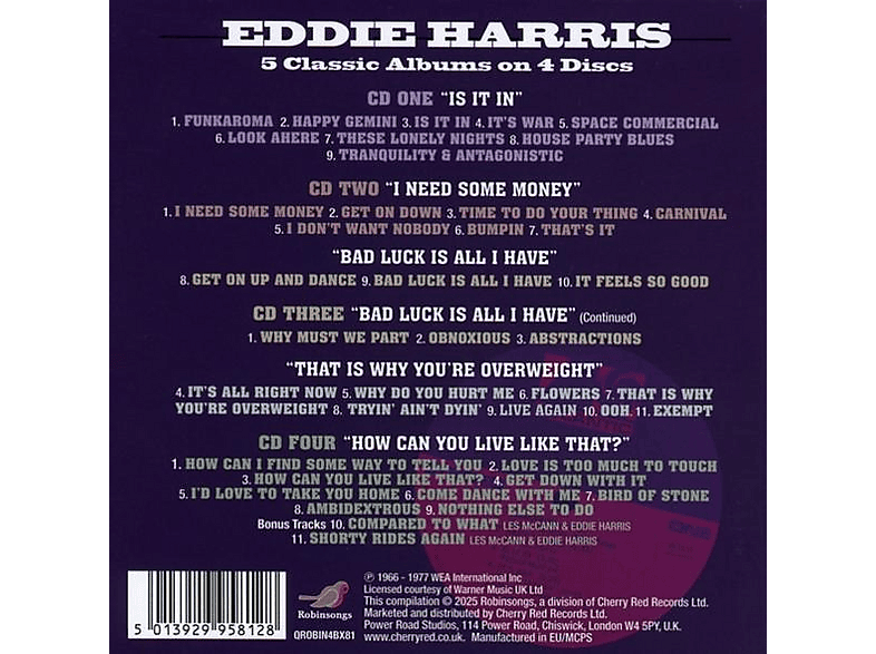 Eddie Harris - Is It In/I Need Some Money/Bad Luck/That Is Why [CD] — Foto 2 von 2
