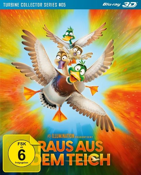 Blu-ray-Cover mit Cartoon-Enten im Flug.