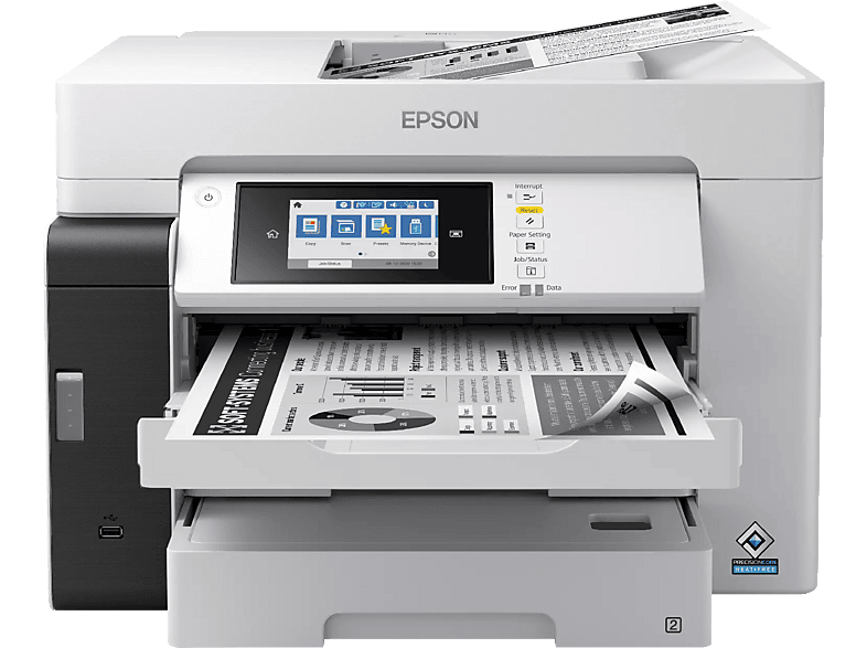 Epson EcoTank ET-M16685, Mono-Tintentank-Multifunktionsdrucker, nachfüllbare Tintentank, DIN A3+, Duplex, Duplex-ADF, S/W-System, W-LAN, Ethernet, PCL, Touchdisplay, Blauer Engel