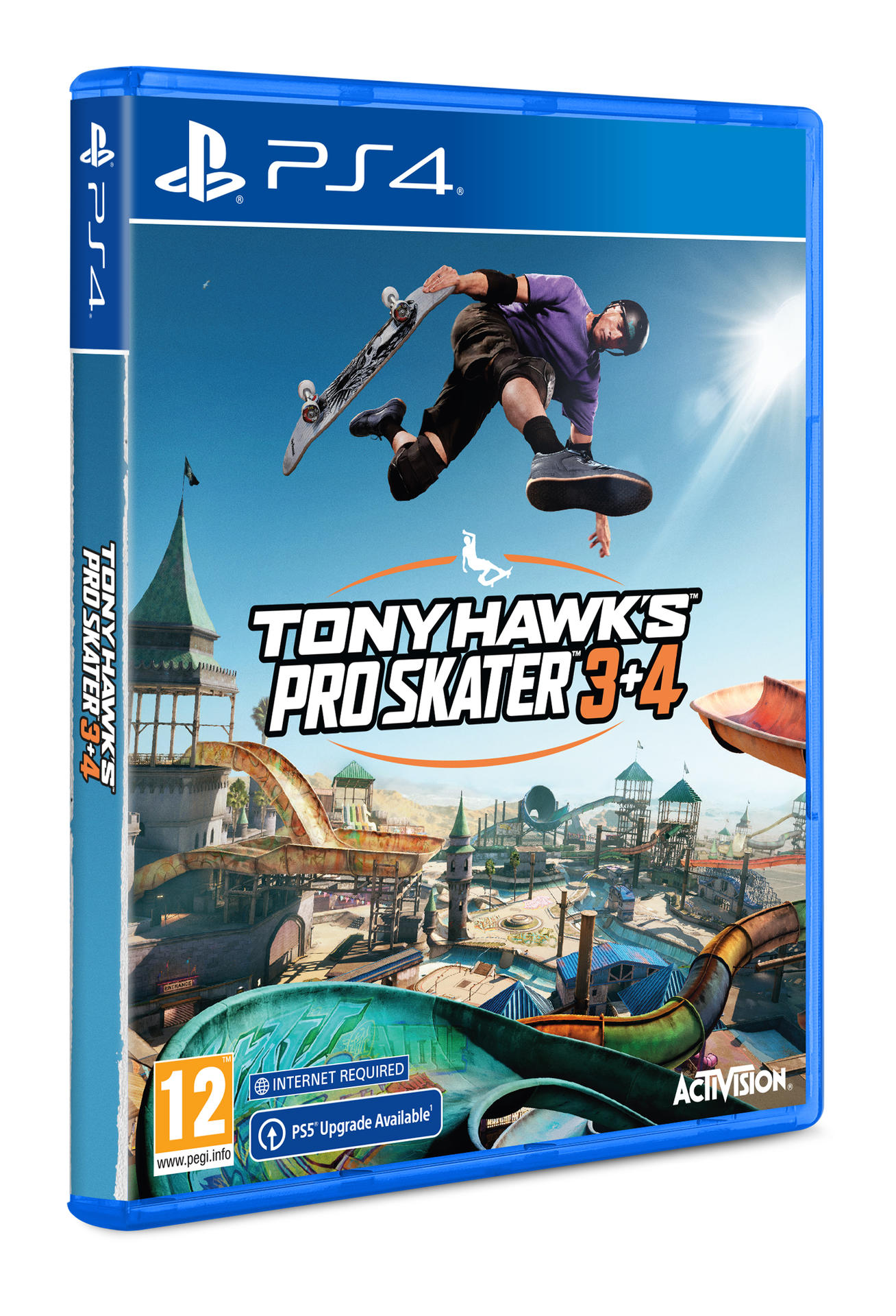 PS4-Spielbox für Tony Hawk's Pro Skater 3 + 4, mit einem Skater auf dem Cover.