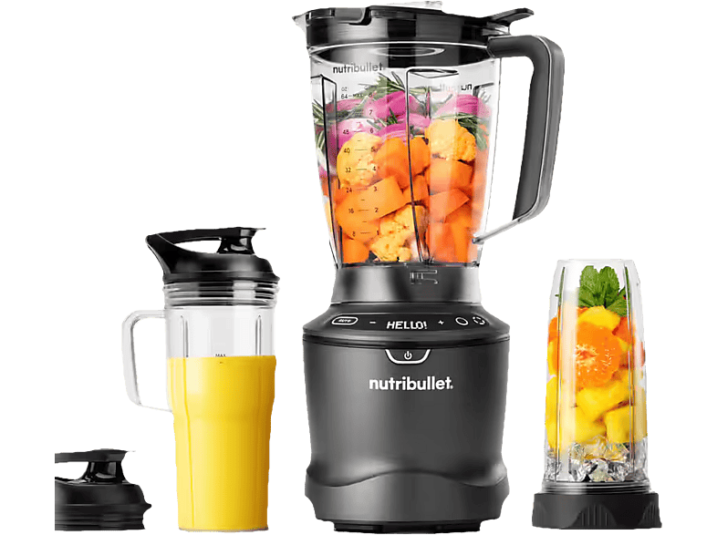 NUTRIBULLET SmartSense 1500 Combo Standmixer Dunkelgrau (1500 W, 1.8 l)