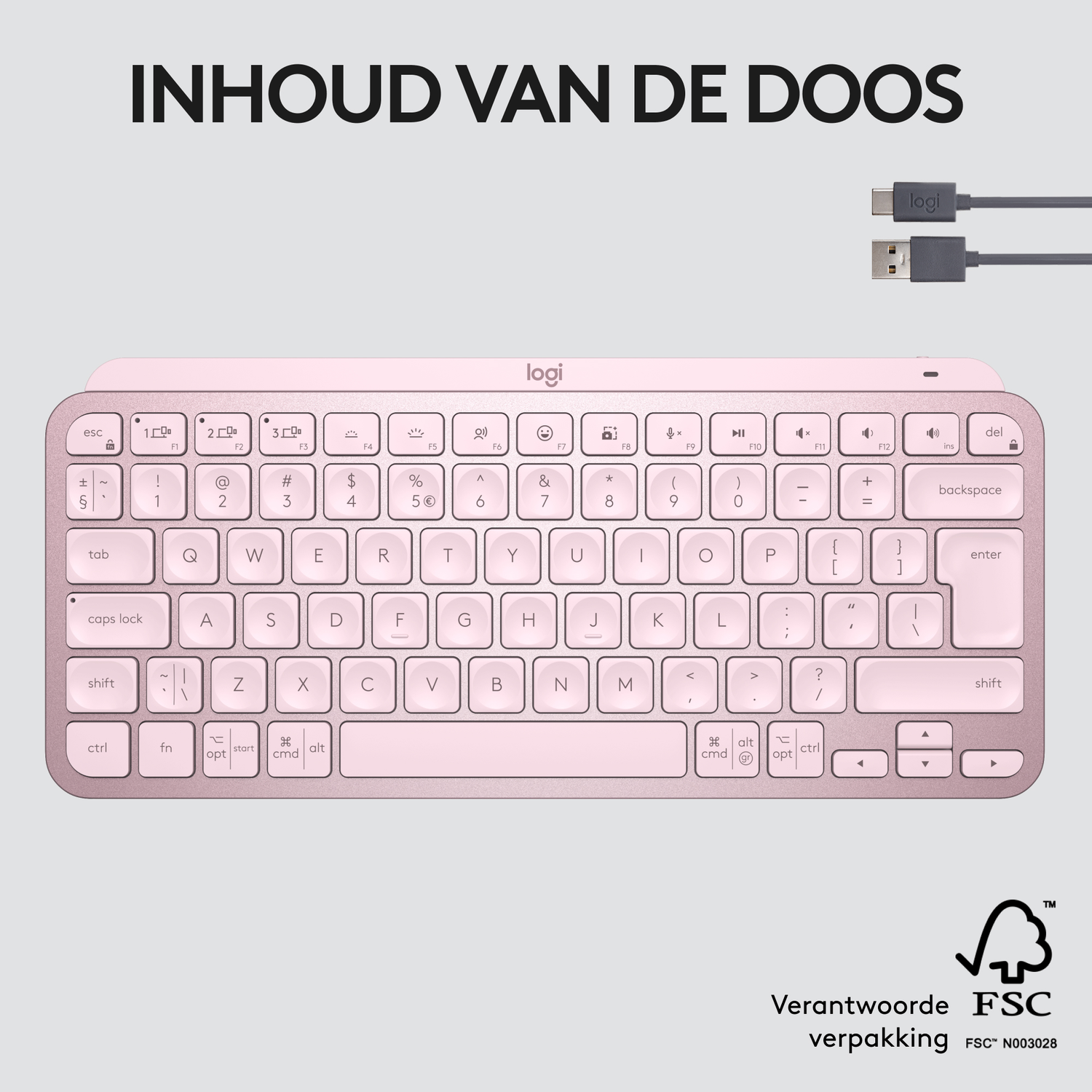 Fabater EVA-harde Hoes voor Draadloos Toetsenbord, Zacht Binnenvak voor