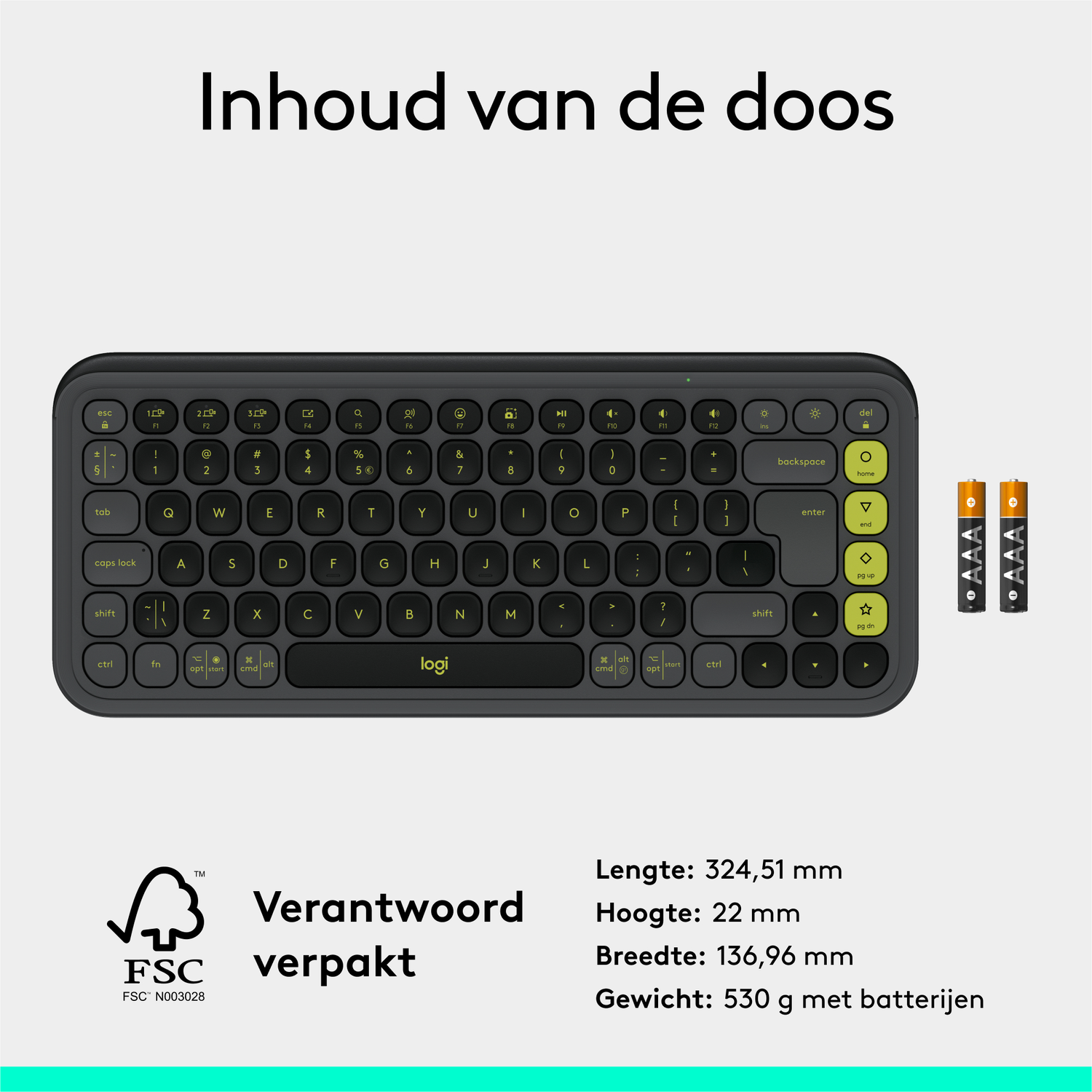 thumbnail: Lebakort Harde Hoes Voor Logitech POP ICON Toetsenbord En Muis Combo – Grafiet Beschermtas
