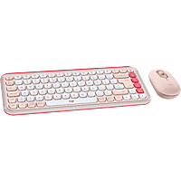MediaMarkt LOGITECH POP ICON COMBO Draadloos Toetsenbord en muis Roze aanbieding